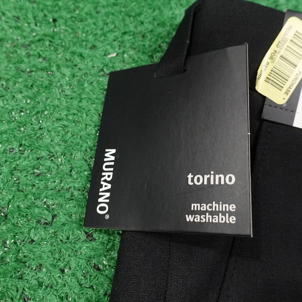 New! Murano Pants Mens 36x29‎ Black Torino Dress Pants Flat Front